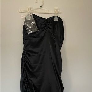 Black strapless silk dress size 4